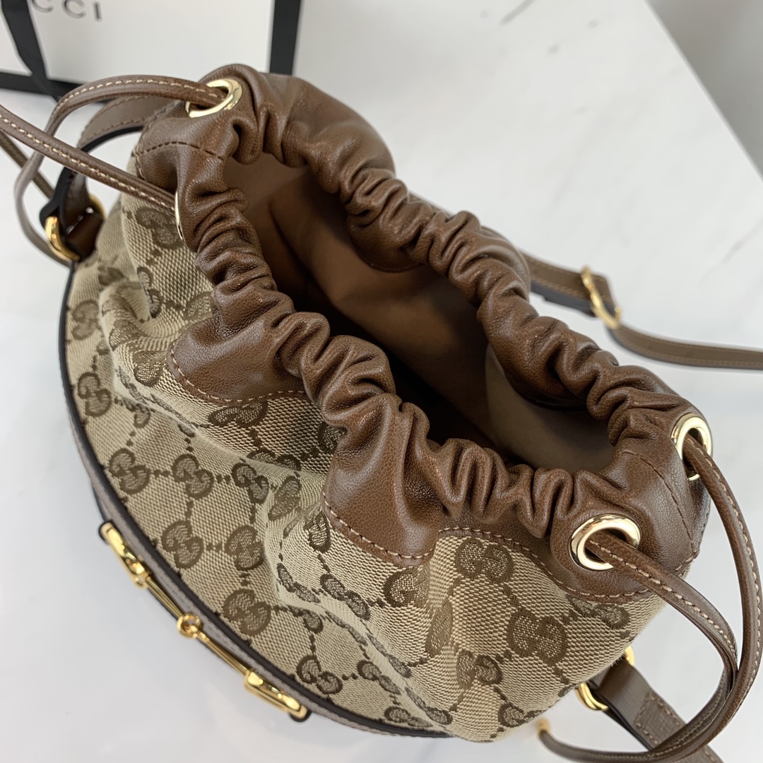 G*u*i 1955 horsebit bucket bag-22*25*12cm