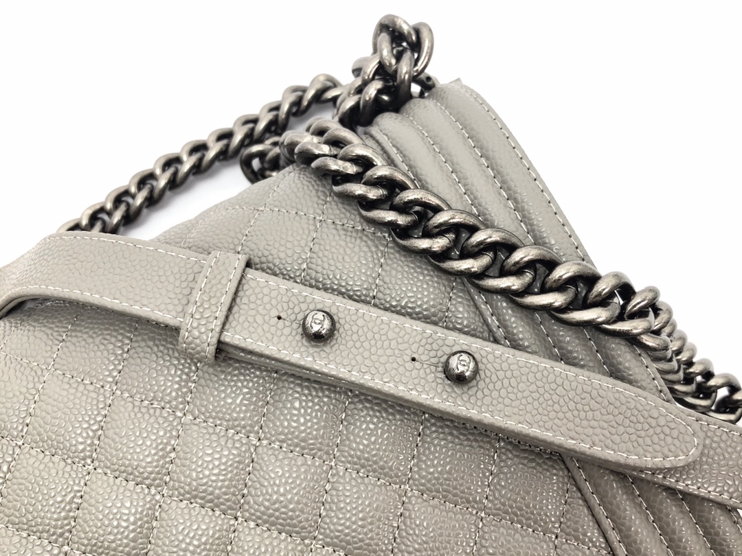 Ch@nel Boy Bag-Caviar-28CM