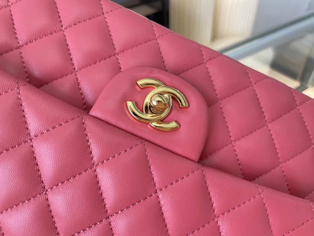 Ch@nel Flap Bag-Lambskin-Gold Hardware-25CM