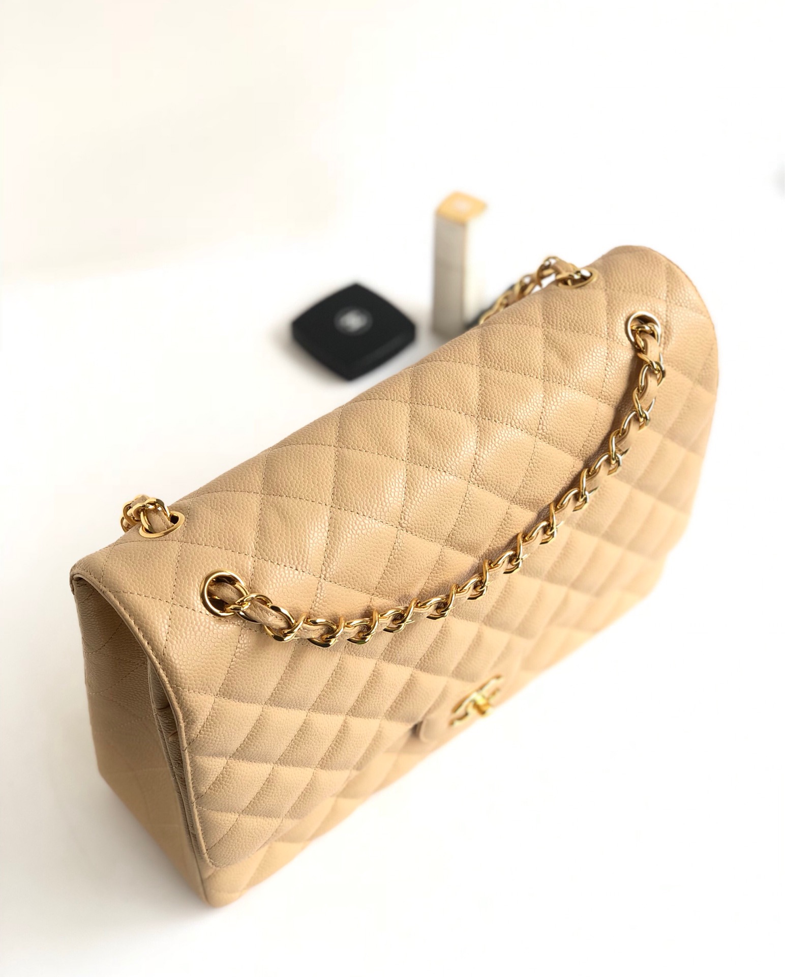 Ch@nel Flap Bag-Caviar Leather-Maxi-33CM