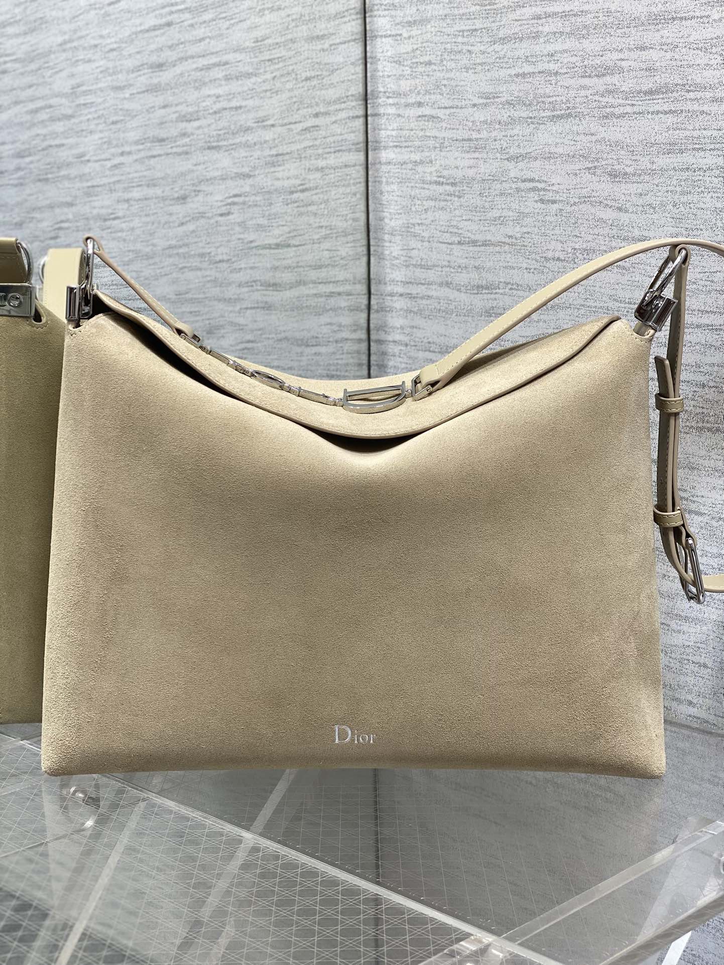 Diro 2026ss Chrustian Hobo Bag(Silver)-28*24*8CM/33*27*9CM/39*29*11CM