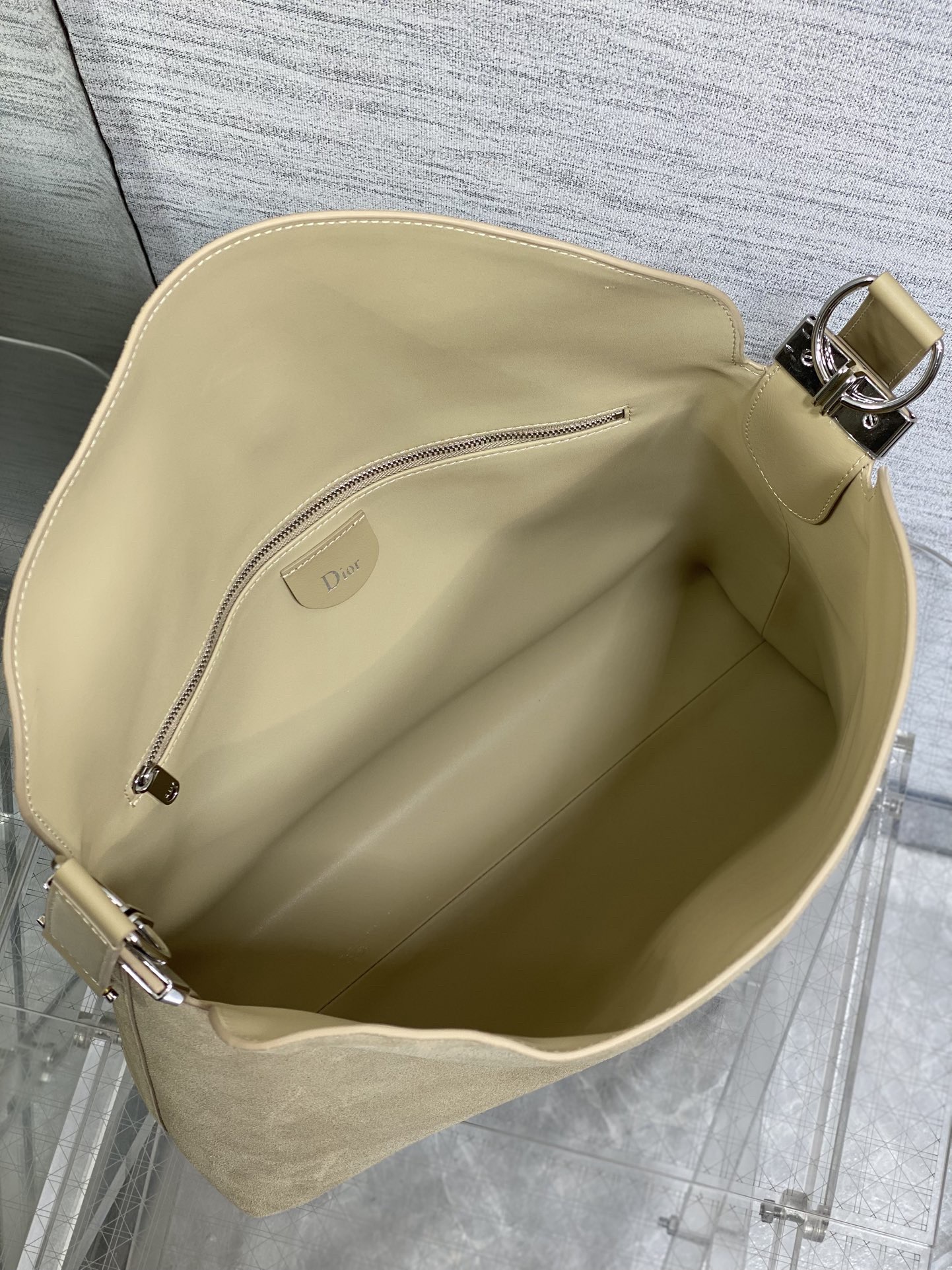 Diro 2026ss Chrustian Hobo Bag(Silver)-28*24*8CM/33*27*9CM/39*29*11CM