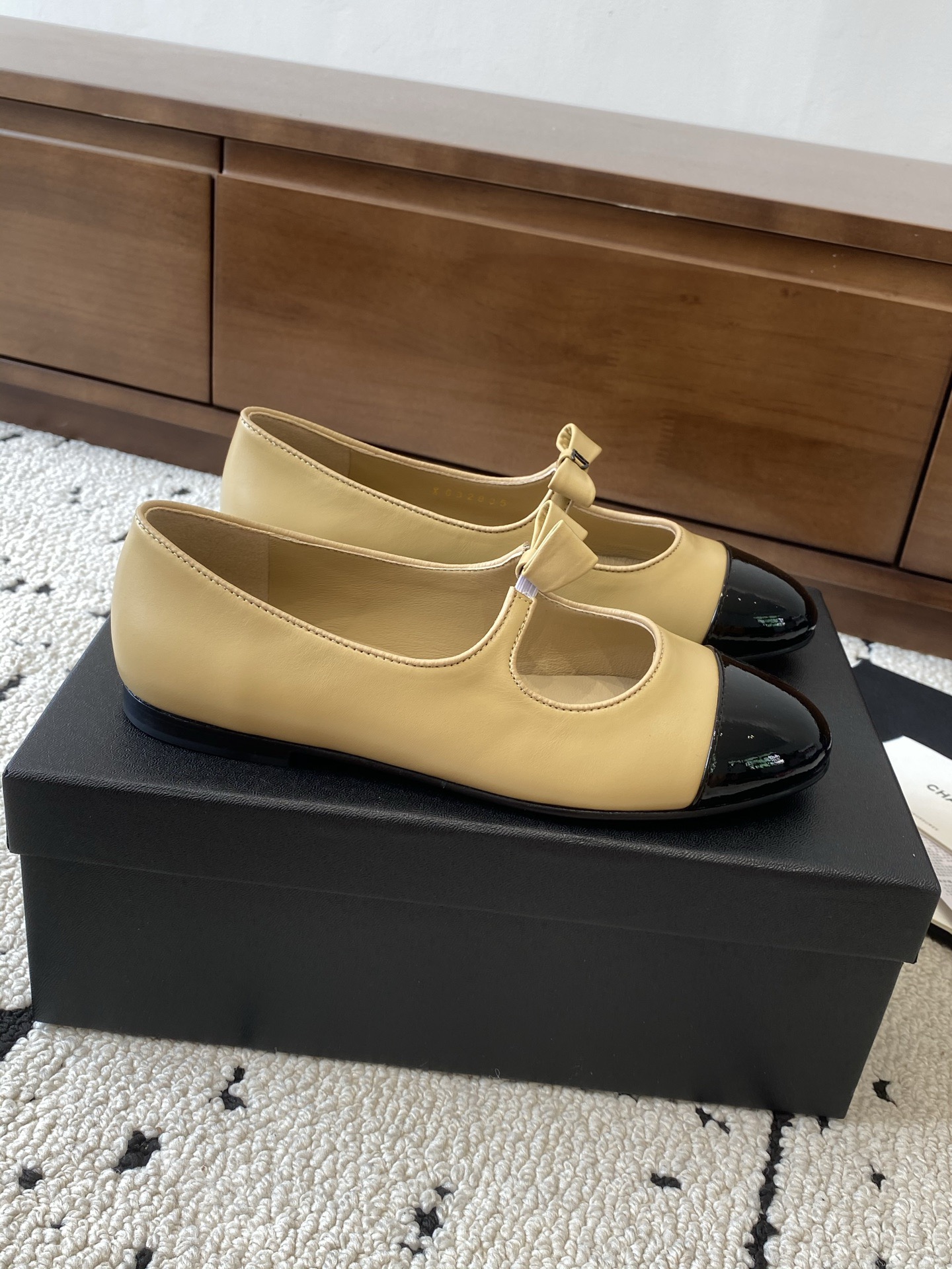 Chan*el Patent Calfskin Mary Janes Flats