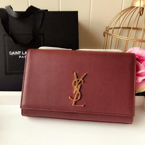 Y*L medium in grain de pouder embossed leather-24*14.5*5.5cm