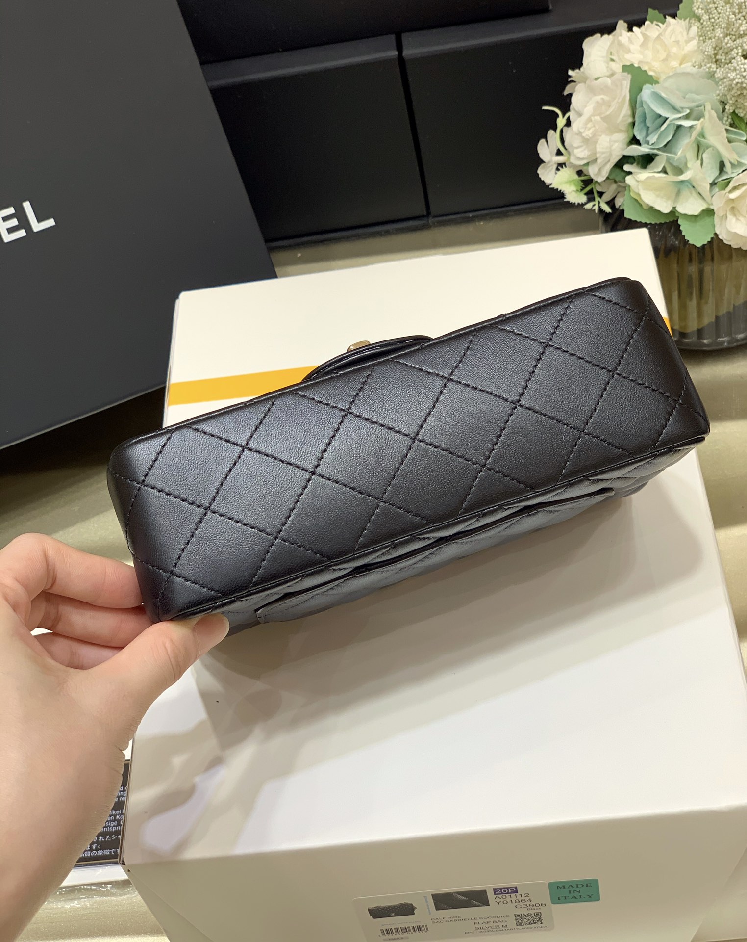 Ch@nel Flap Bag-Lambskin-Silver Hardware-20CM