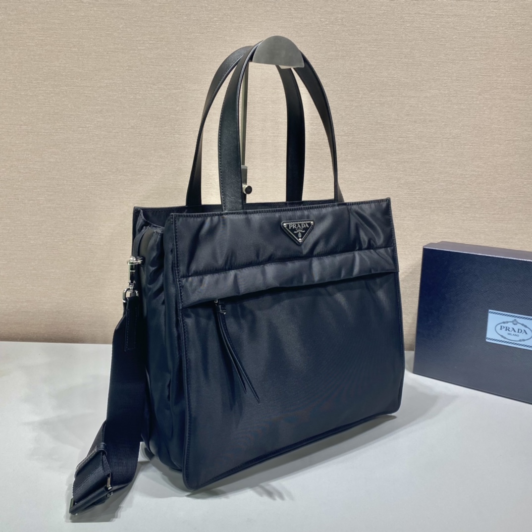 Pra*a 2vg318a re-nylon tote bag-33*30*13cm