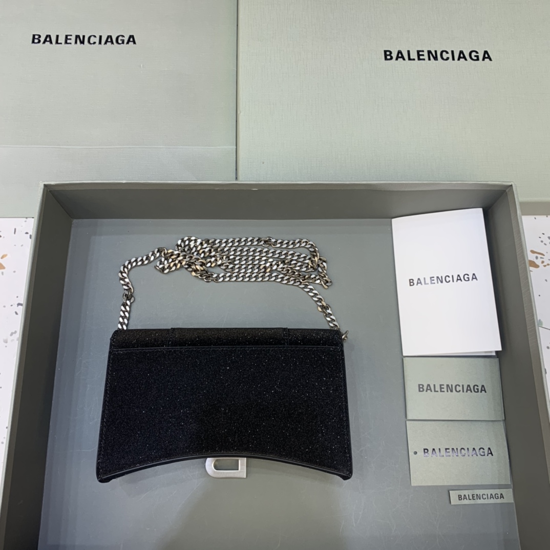 Ba*len*cia*ga hourglass wallet on chain-19*4*12cm