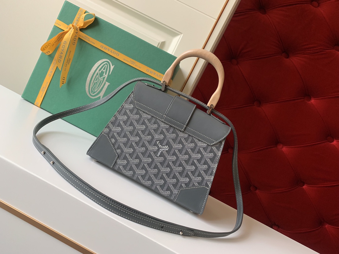 Go*ard coated canvas and leather saigon top handle bag-21cm