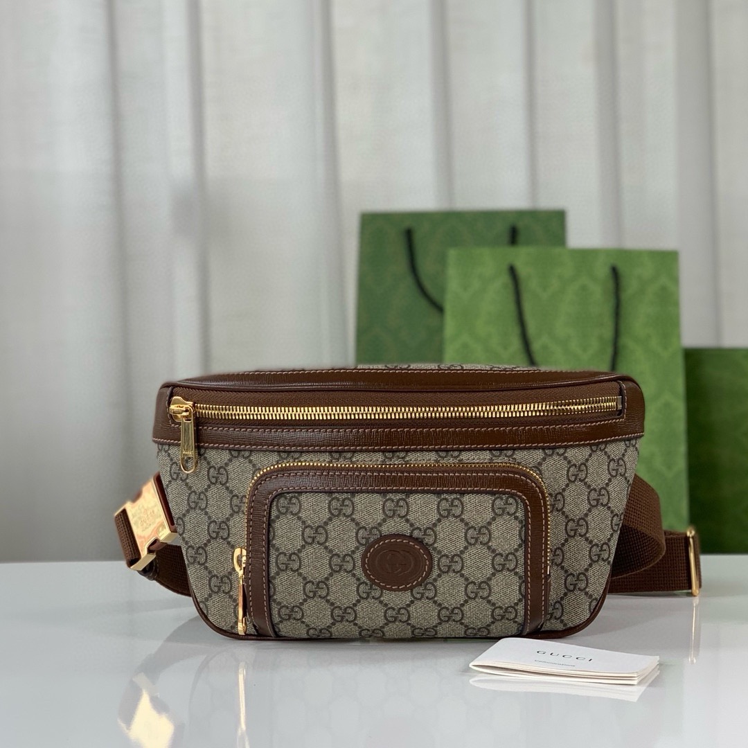 Gvc*1 gg svp*me monogram textured bag-28*15*4cm