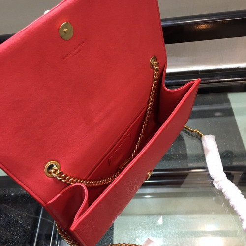 Y*L medium in grain de pouder embossed leather-24*14.5*5.5cm