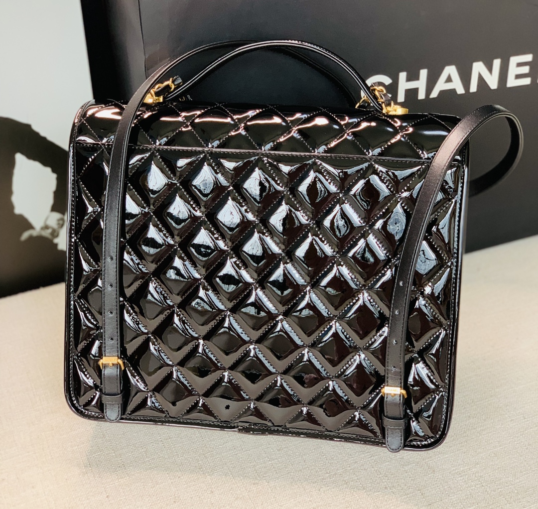 Ch@nel Patent Leather Briefcaseg-31.5*31*9CM