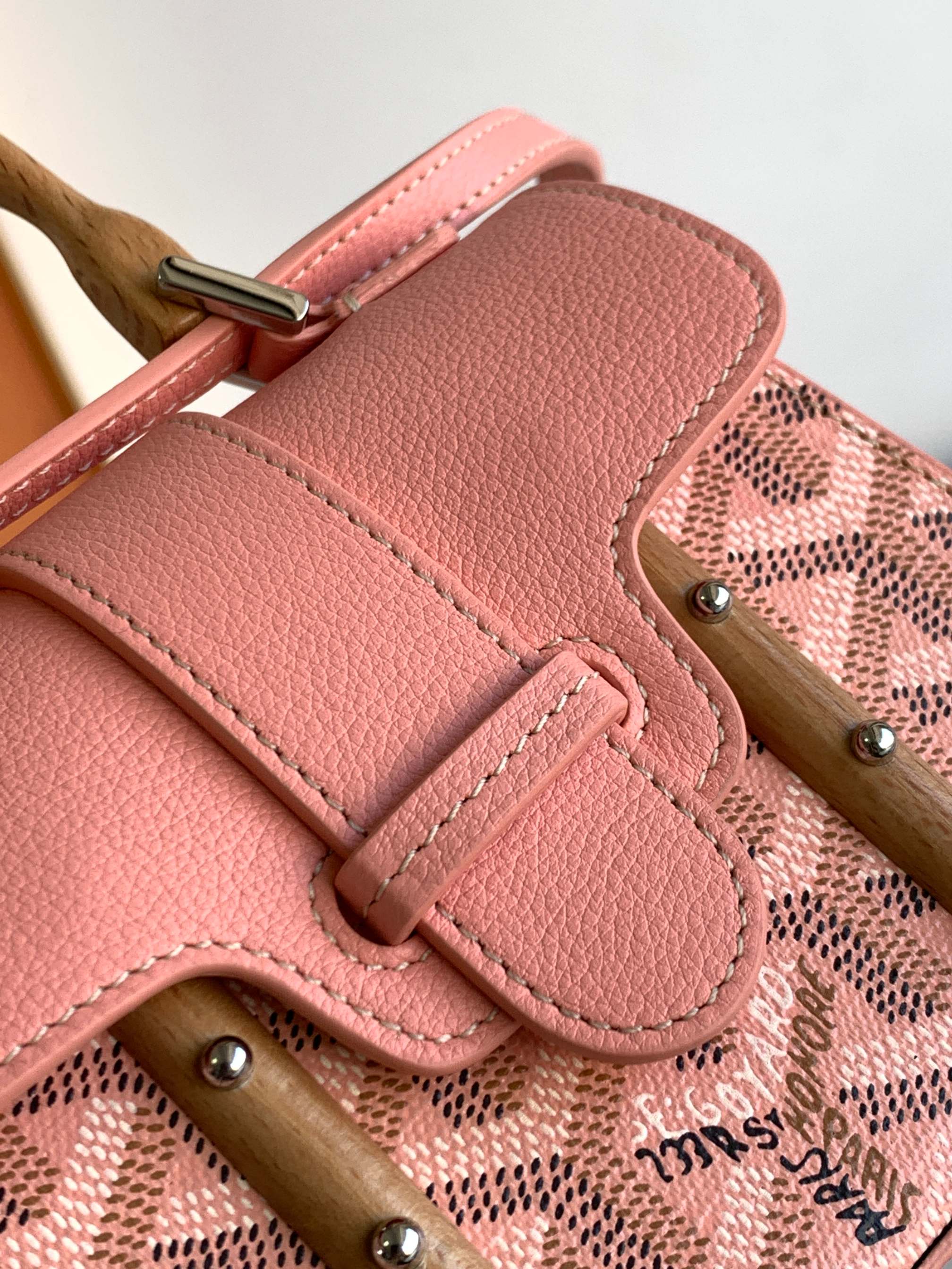 Go*ard coated canvas and leather saigon top handle bag-11.5x7x14.5cm