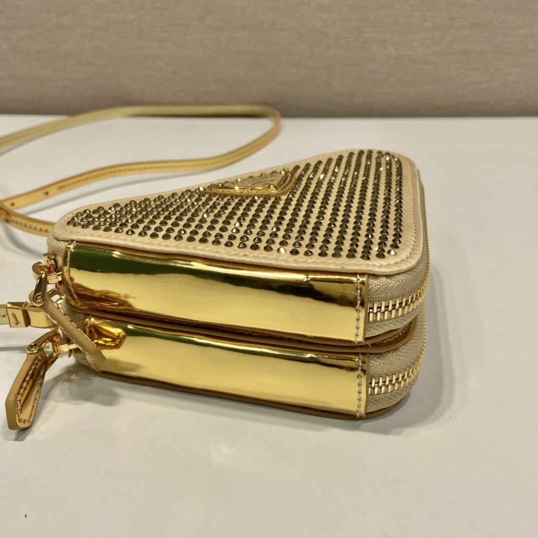 Pra*a 1nr015 double triangle bag -15*10*5cm