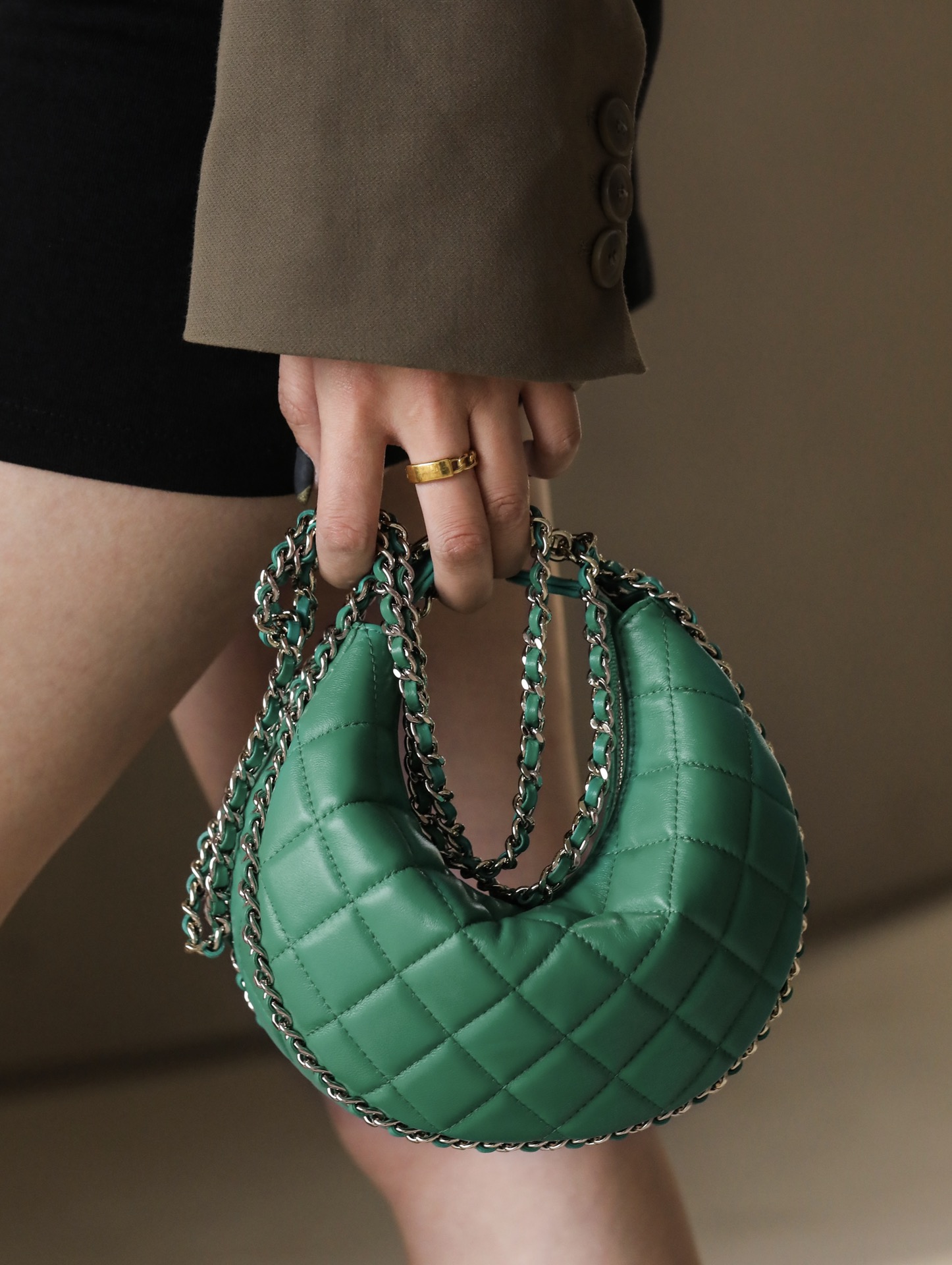 Ch@nel 23SS Moon Bag-16*10/22*14CM