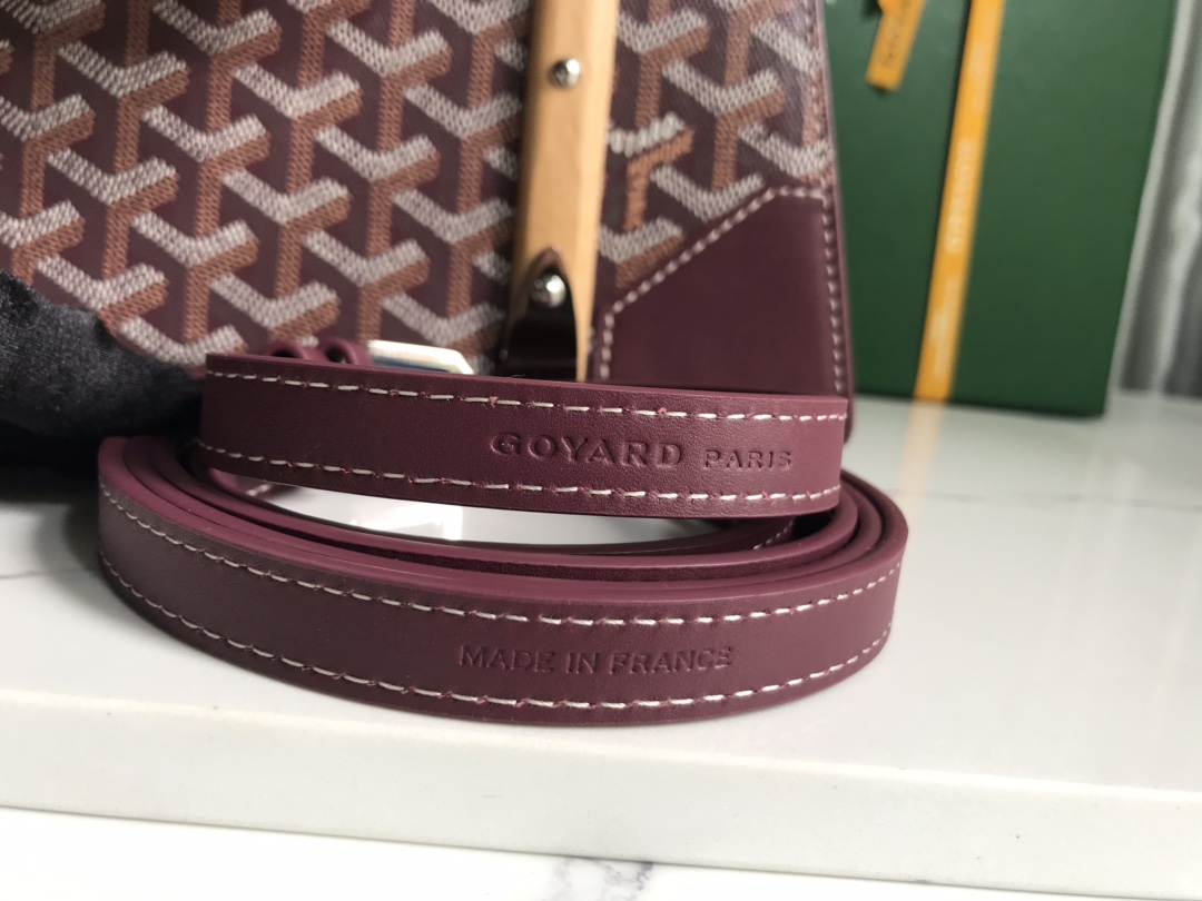 Go*ard coated canvas and leather saigon top handle bag-28×20×12cm