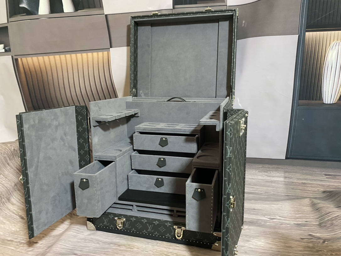 l0*is v*t0n cusT0m order small wine box (black flower + grey)-46*37*50cm