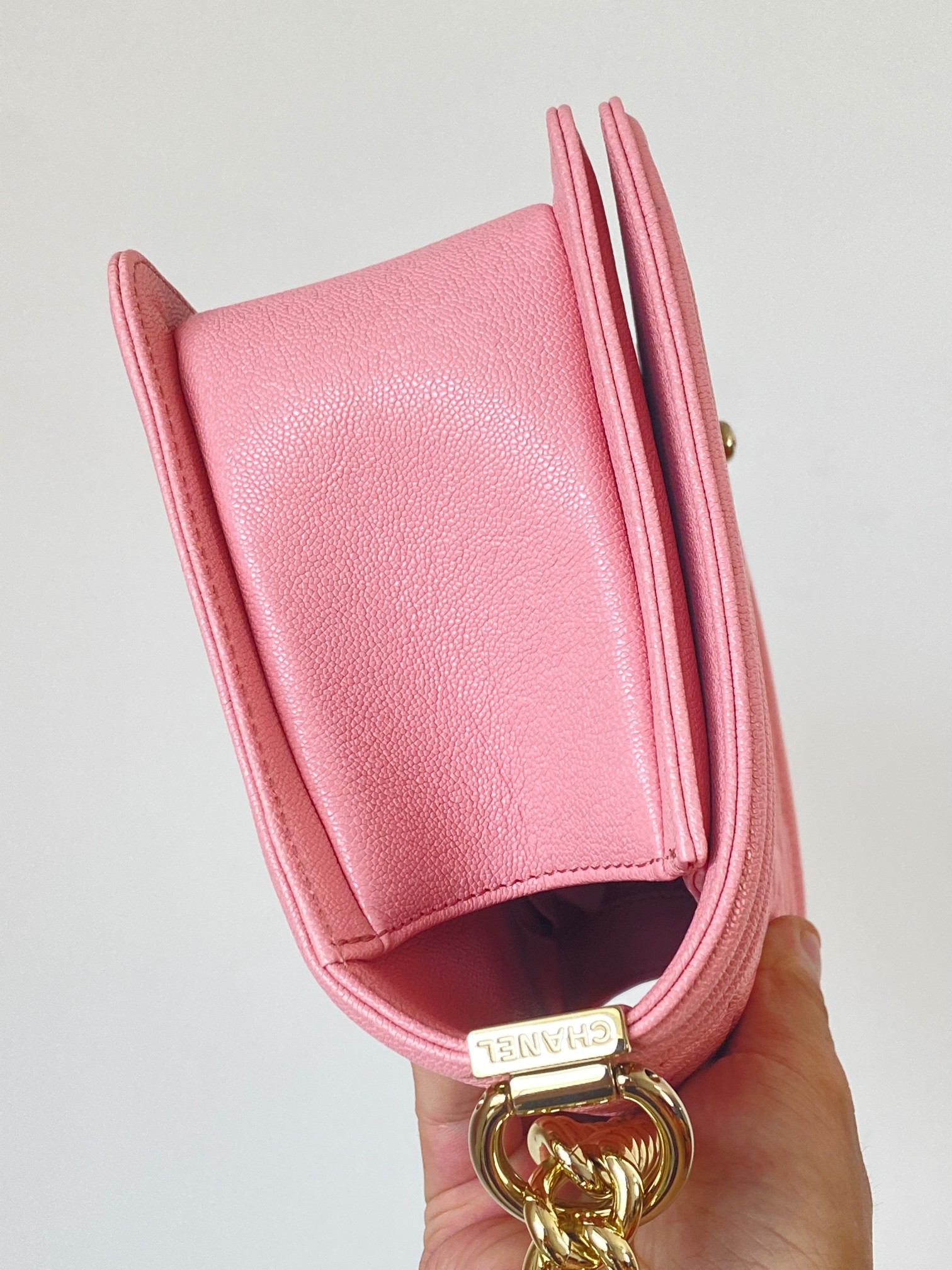 Ch@nel Boy Bag-Caviar-25CM