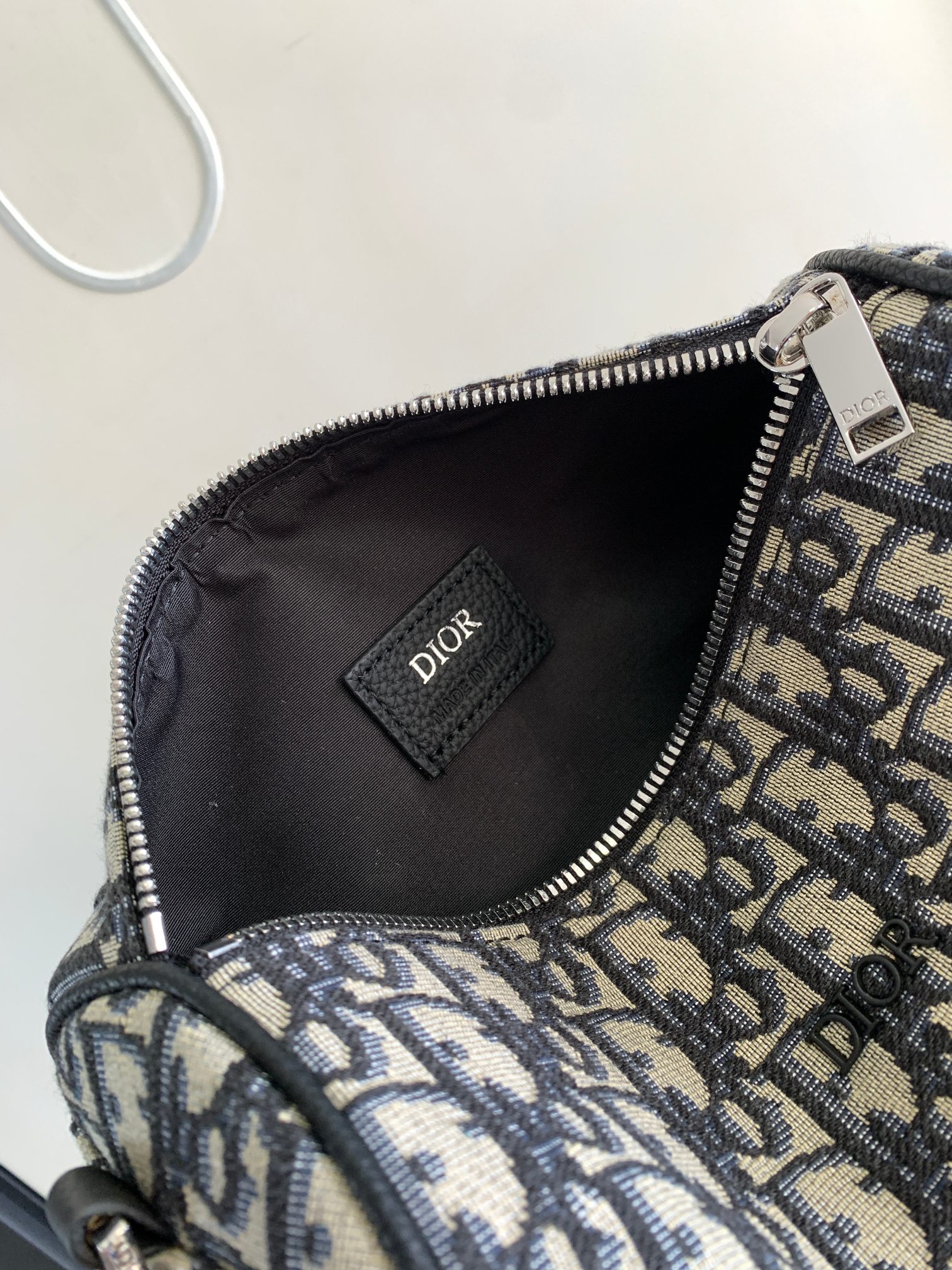 D*or oblique barrel crossbody bag-21.3x12.5x12.5cm