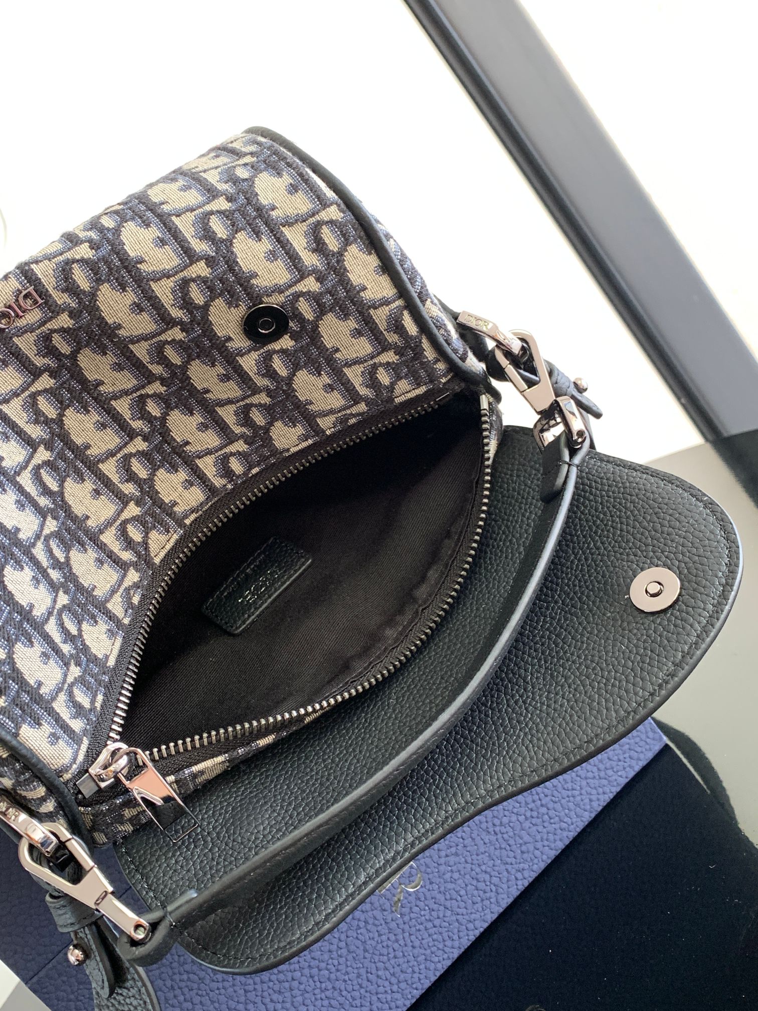 D*or oblique roller barrel crossbody bag-21 x 12.5 x 12.5cm