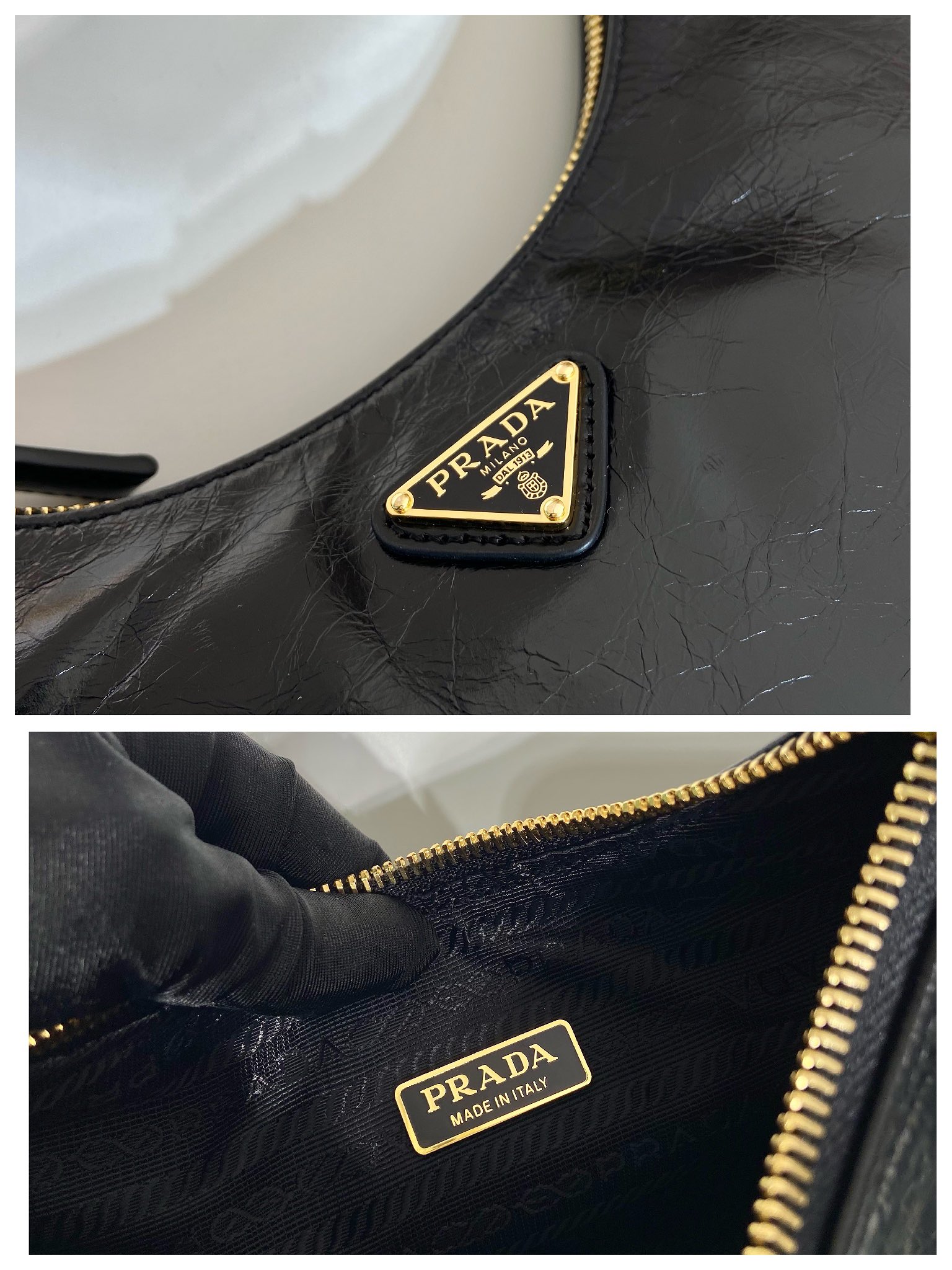 Pra*a nylon 1bc204b hobo bag-23*17*6.5cm