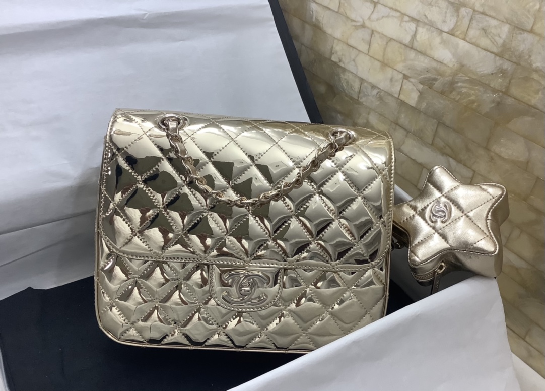 Ch@nel 2024SS Backpack & Star Coin Purse-18.5*23.5*8.5CM