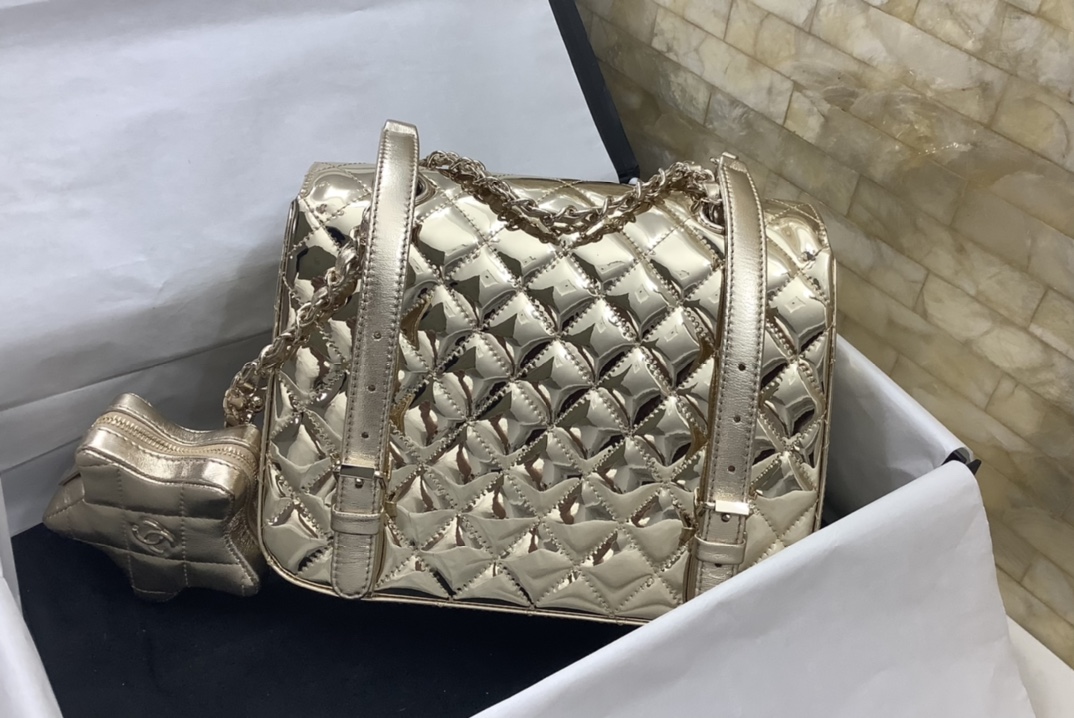 Ch@nel 2024SS Backpack & Star Coin Purse-18.5*23.5*8.5CM