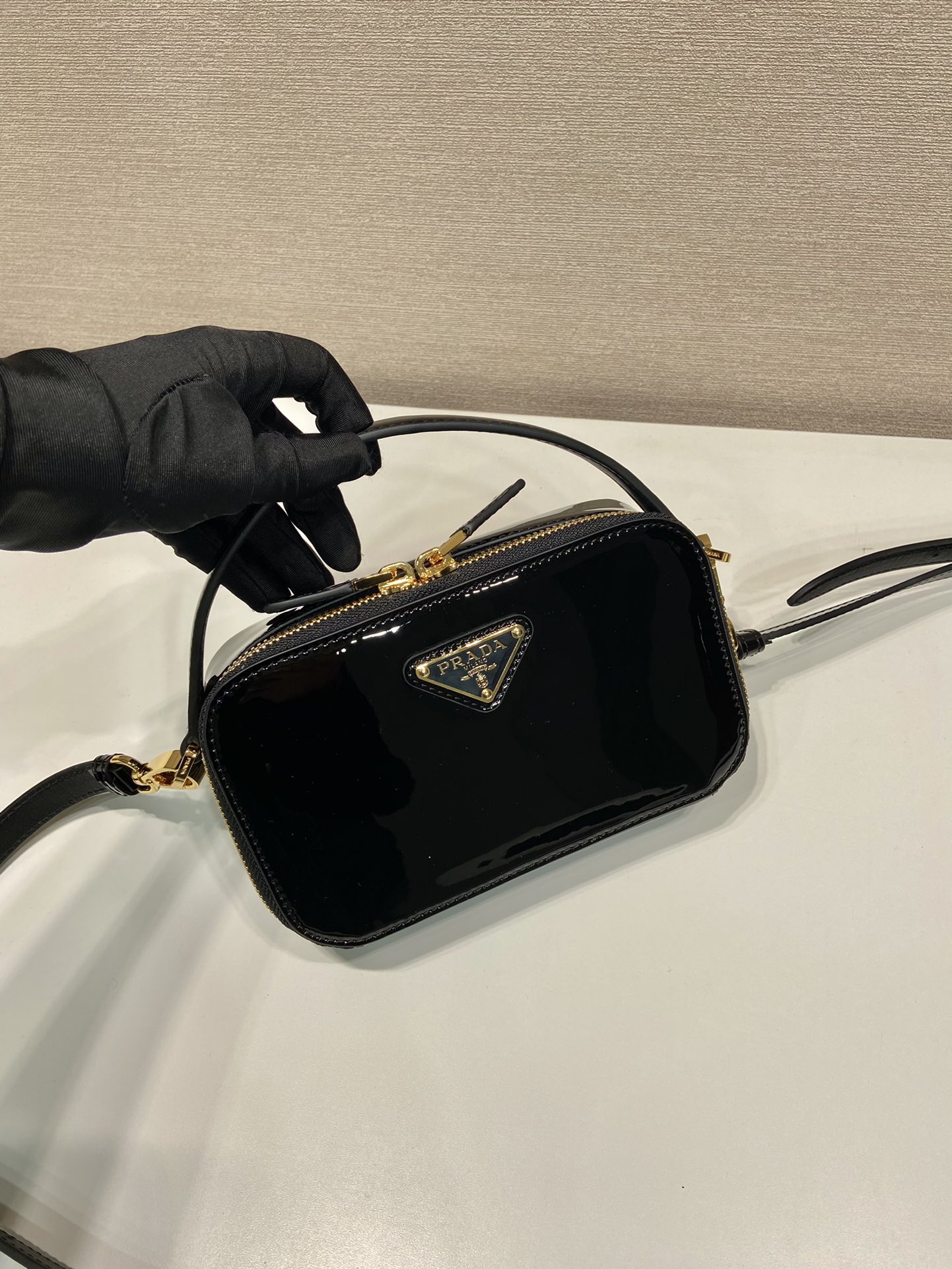 Pra*a patent 1bh206 bag-17.5*10.5*4.5cm