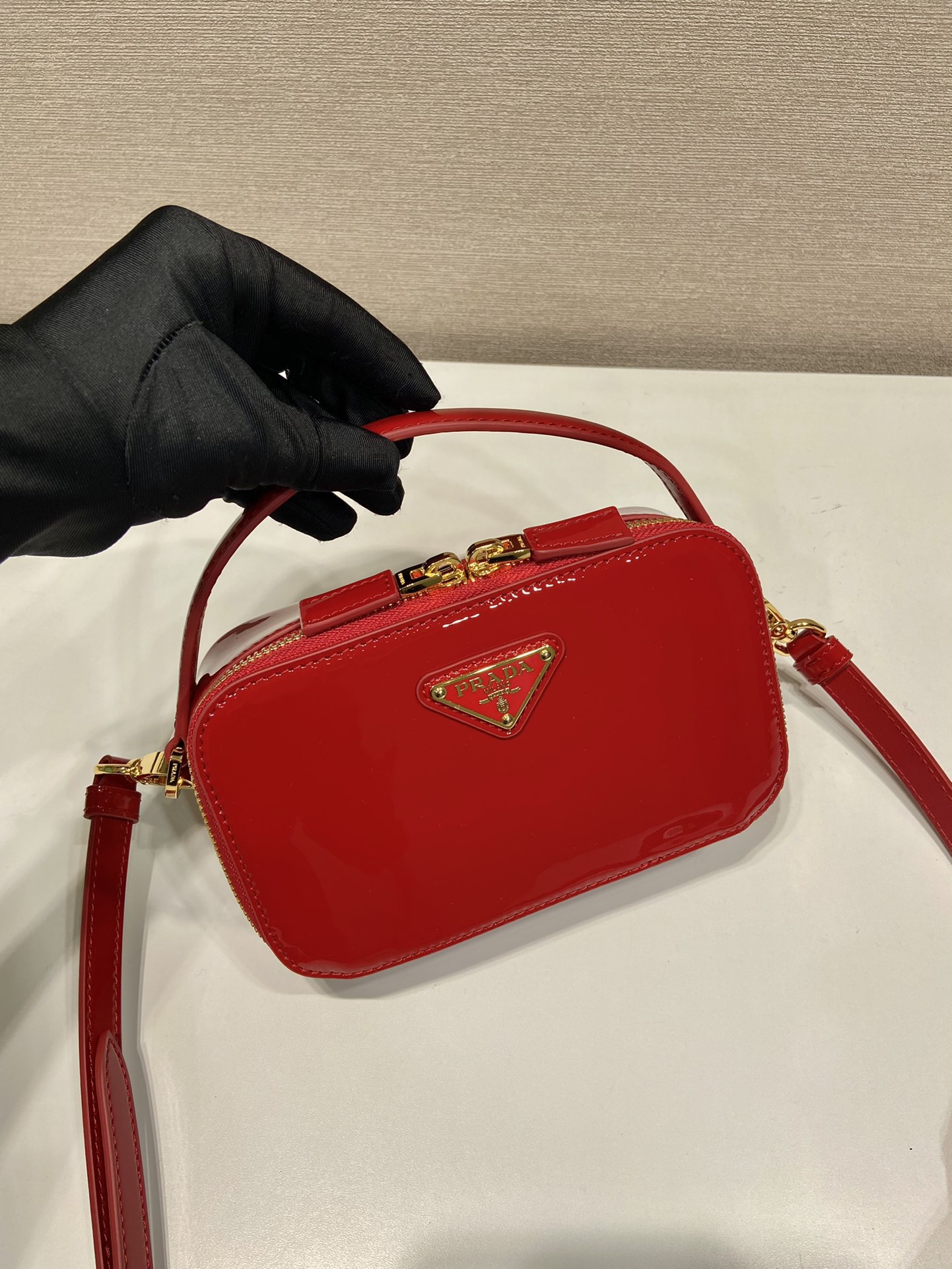 Pra*a patent 1bh206 bag-17.5*10.5*4.5cm