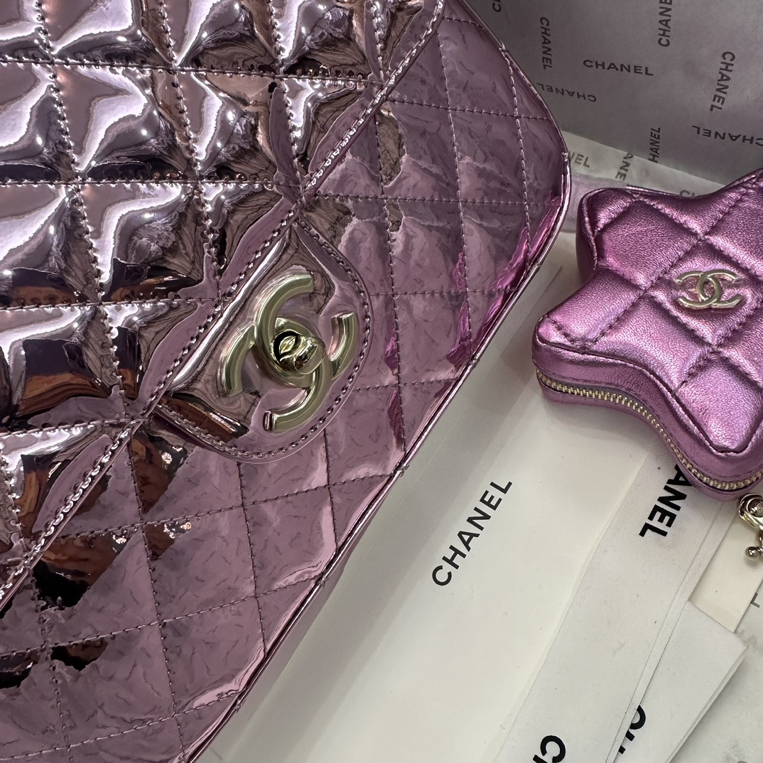 Ch@nel 2024SS Backpack & Star Coin Purse-18.5*23.5*8.5CM