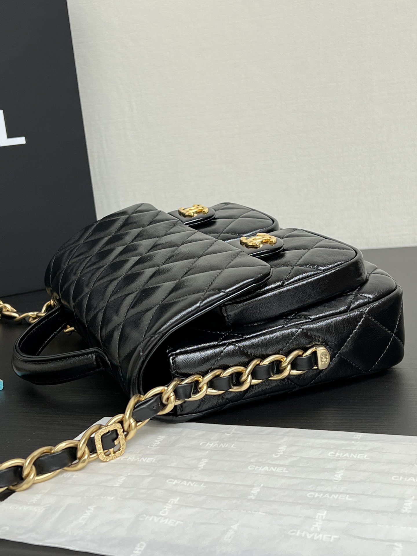 Ch@nel 24A Double Pocket Messenger Bag-24*15*6.5CM