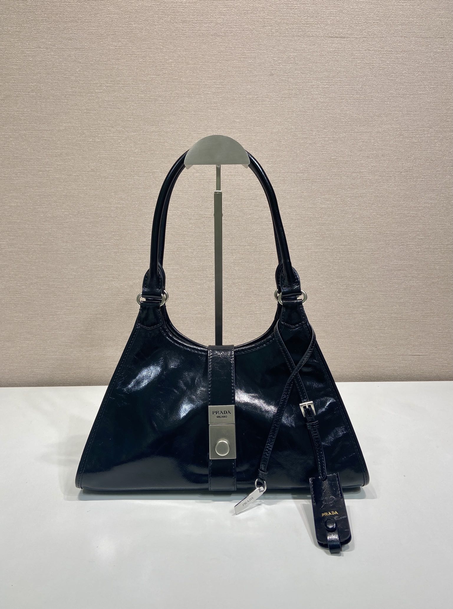 Pra*a leather tote bag-1bg563-30.5*17.5*9cm