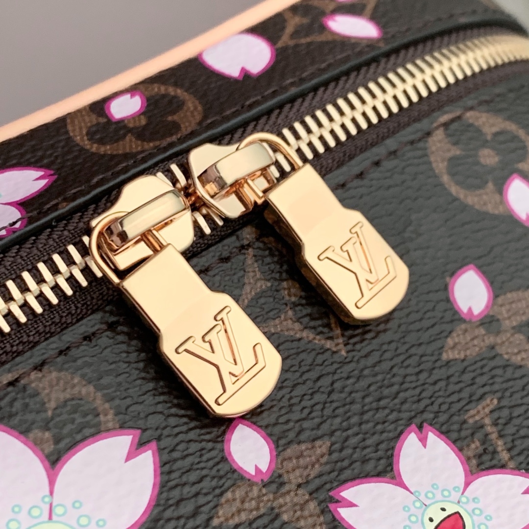 l0vis Vvtt0n x takashi murakami nice mini sakura brown-13.5*12*20cm