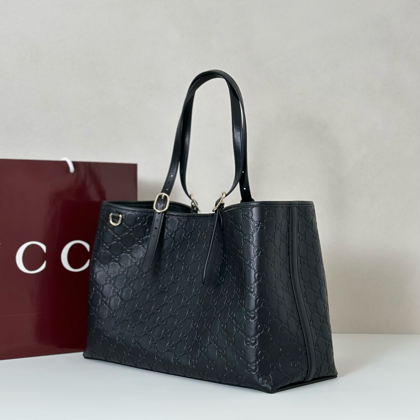 Guc-ci GG Emblem Tote Bag-38*25.5*15CM