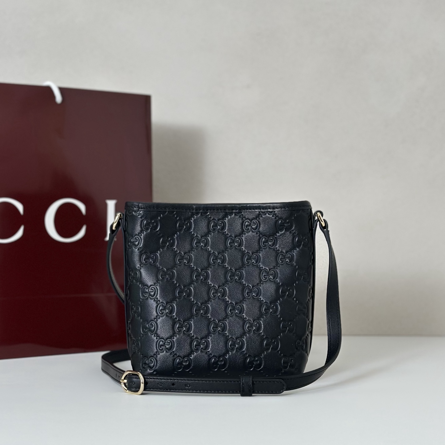 Guc-ci GG Emblem Tote Bag-16*18*8CM