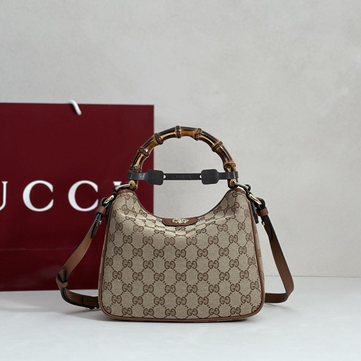 Gv*c*i Diana GG Canvas Tote Bag-25*15*5CM