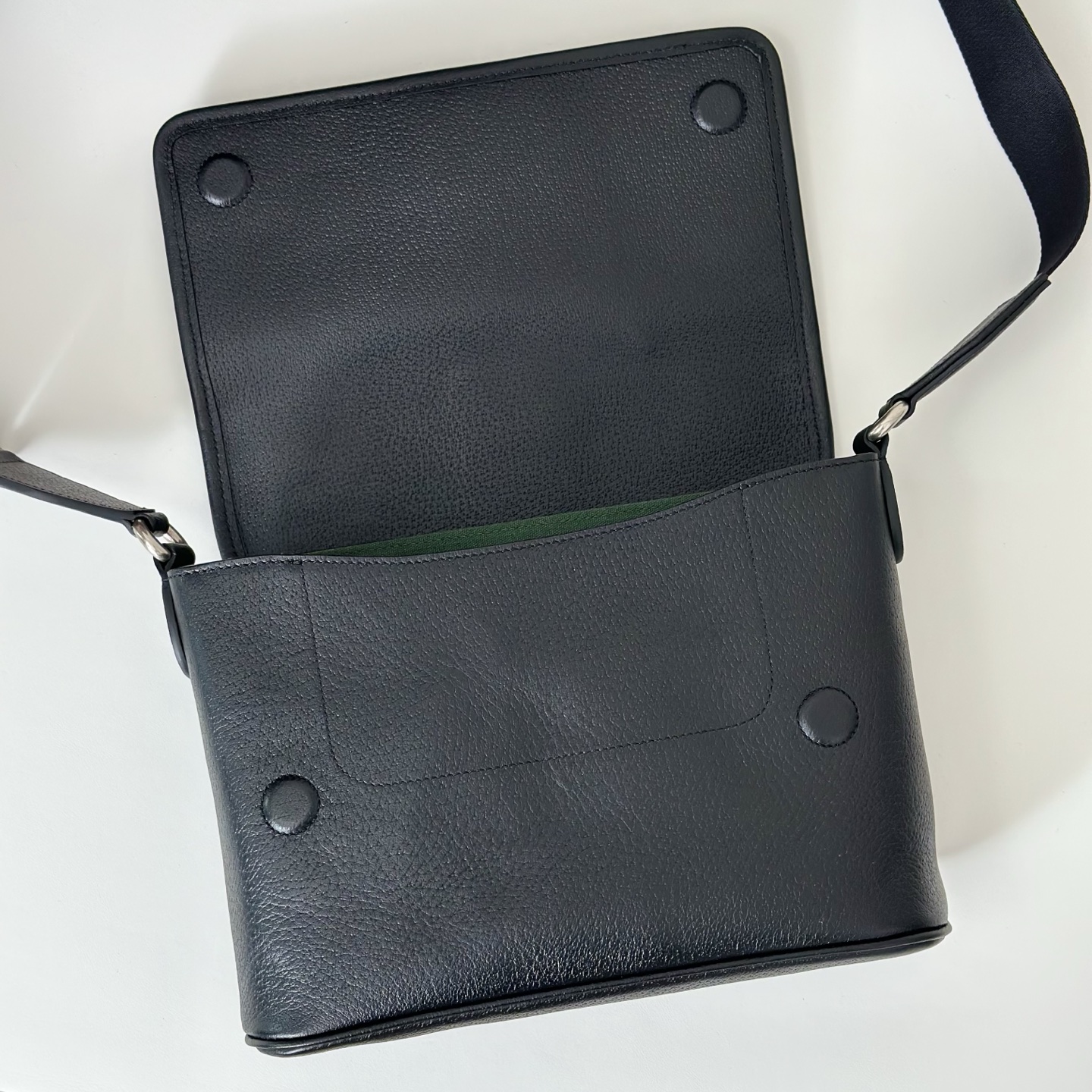Gv*c*i Ophidia Medium Messenger Bag In Black Soft Leather-29.5*20*8CM