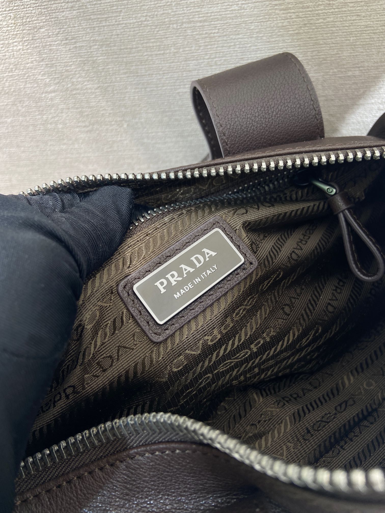 Pra*a Large Route Leather Tote Bag -28.5*12*12cm