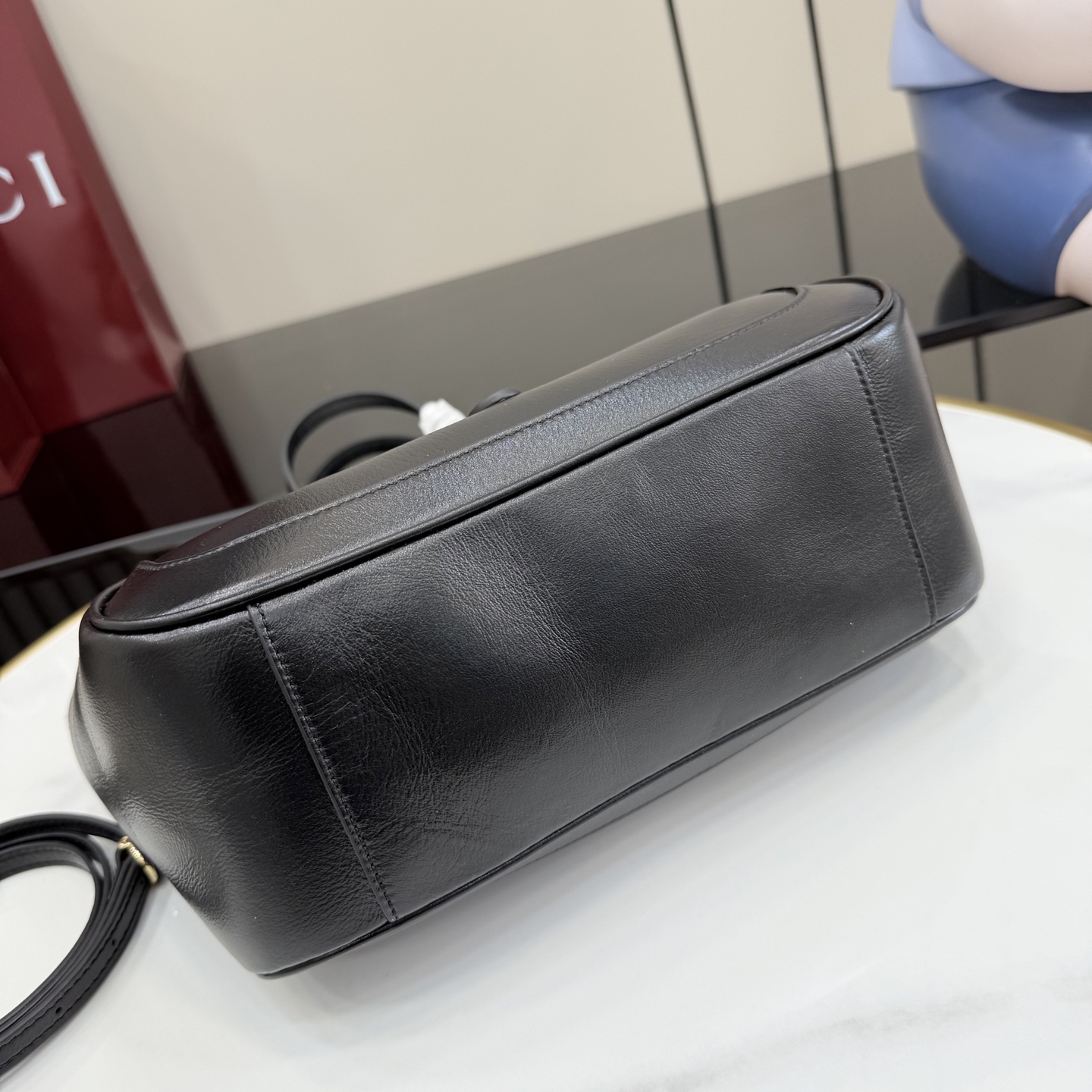 Gvc*1 Mercato Small Tote Bag In Black Leather-26*23*11CM