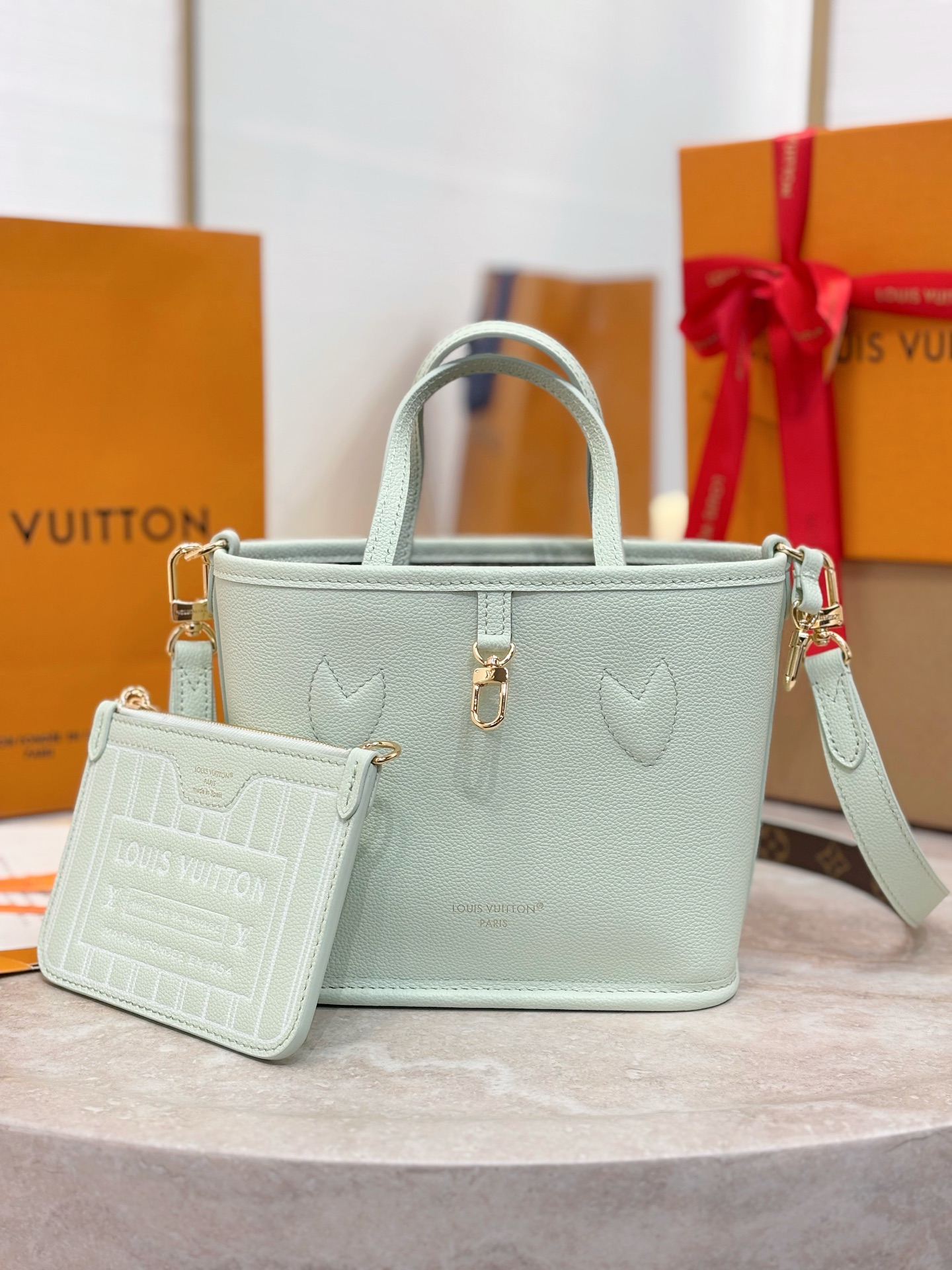 L0vis Vvtt0n Neverfull BB Bandouliere Inside Out Leather Tote-26.5x16.5x11CM