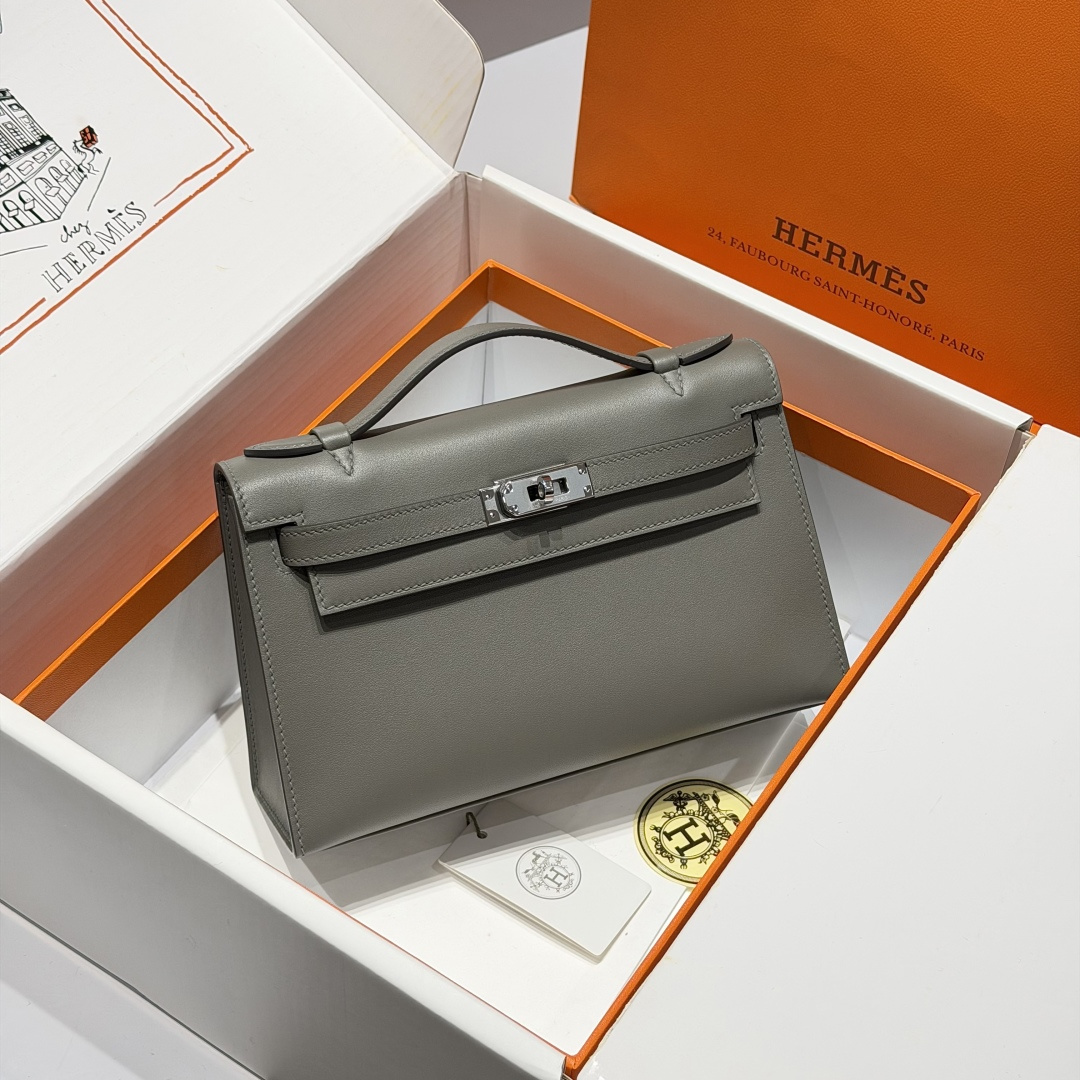 H**me5 Mini Kelly Pochette-Swift -22CM