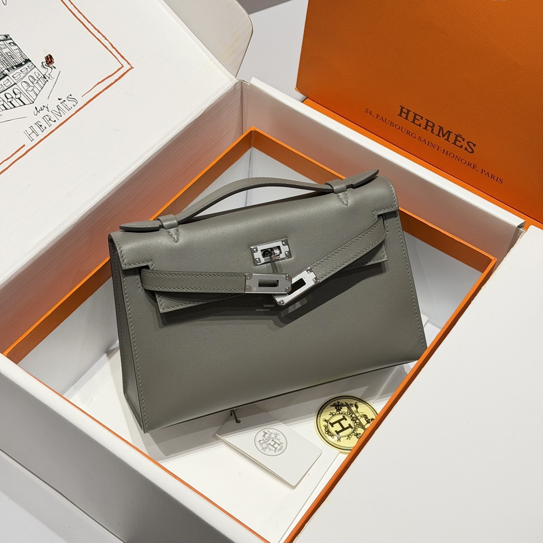 H**me5 Mini Kelly Pochette-Swift -22CM