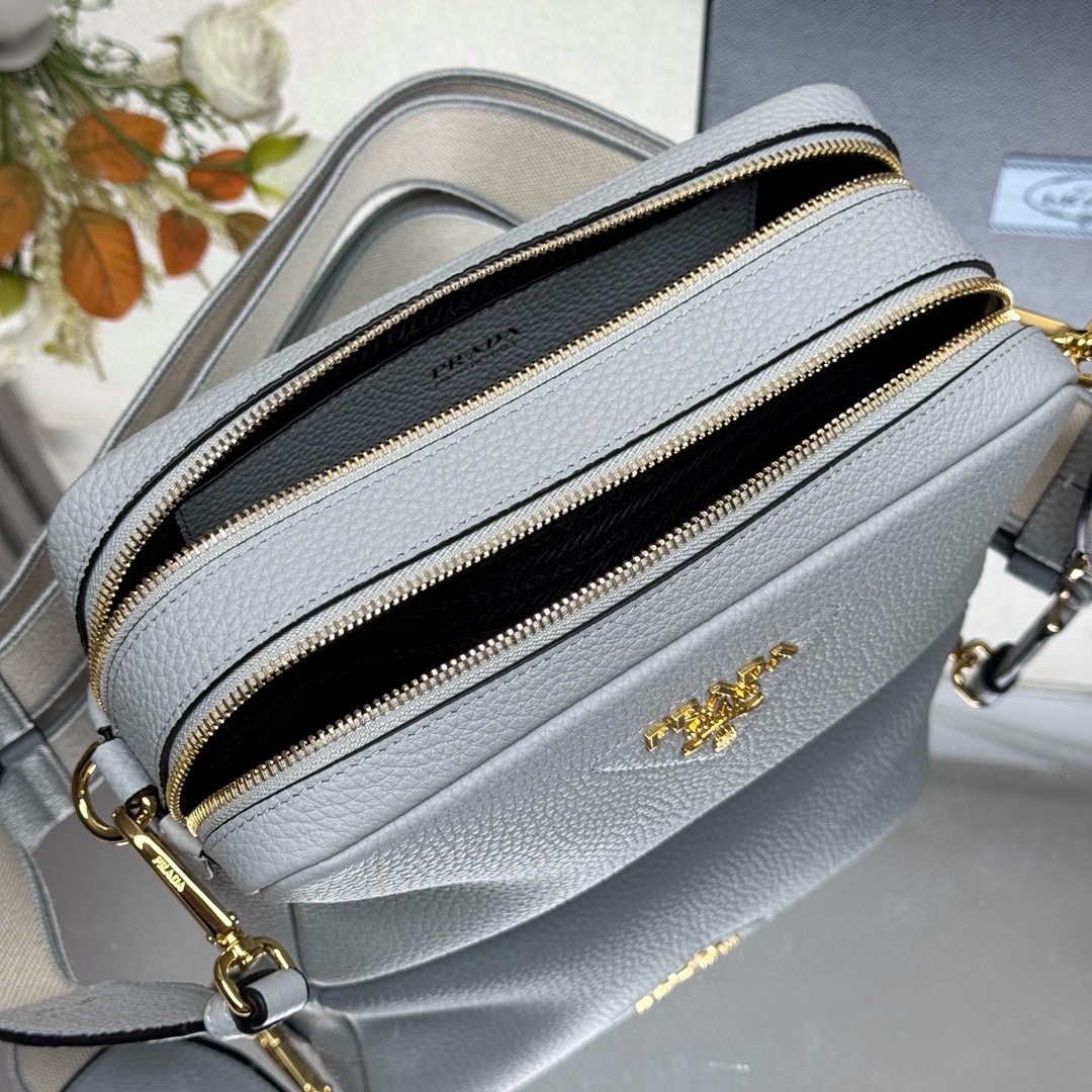 Pra*a Leather Shoulder Bag-1BH082-22*14*8CM