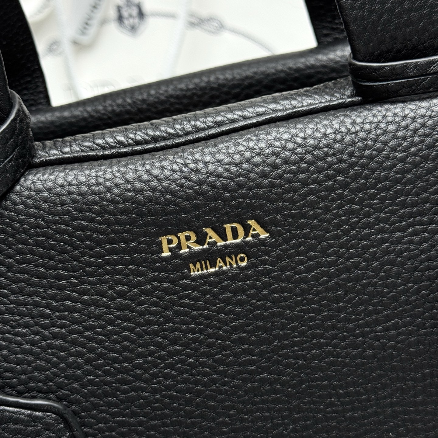 Pra*a Leather Handbag 1BB148-33*22*14CM