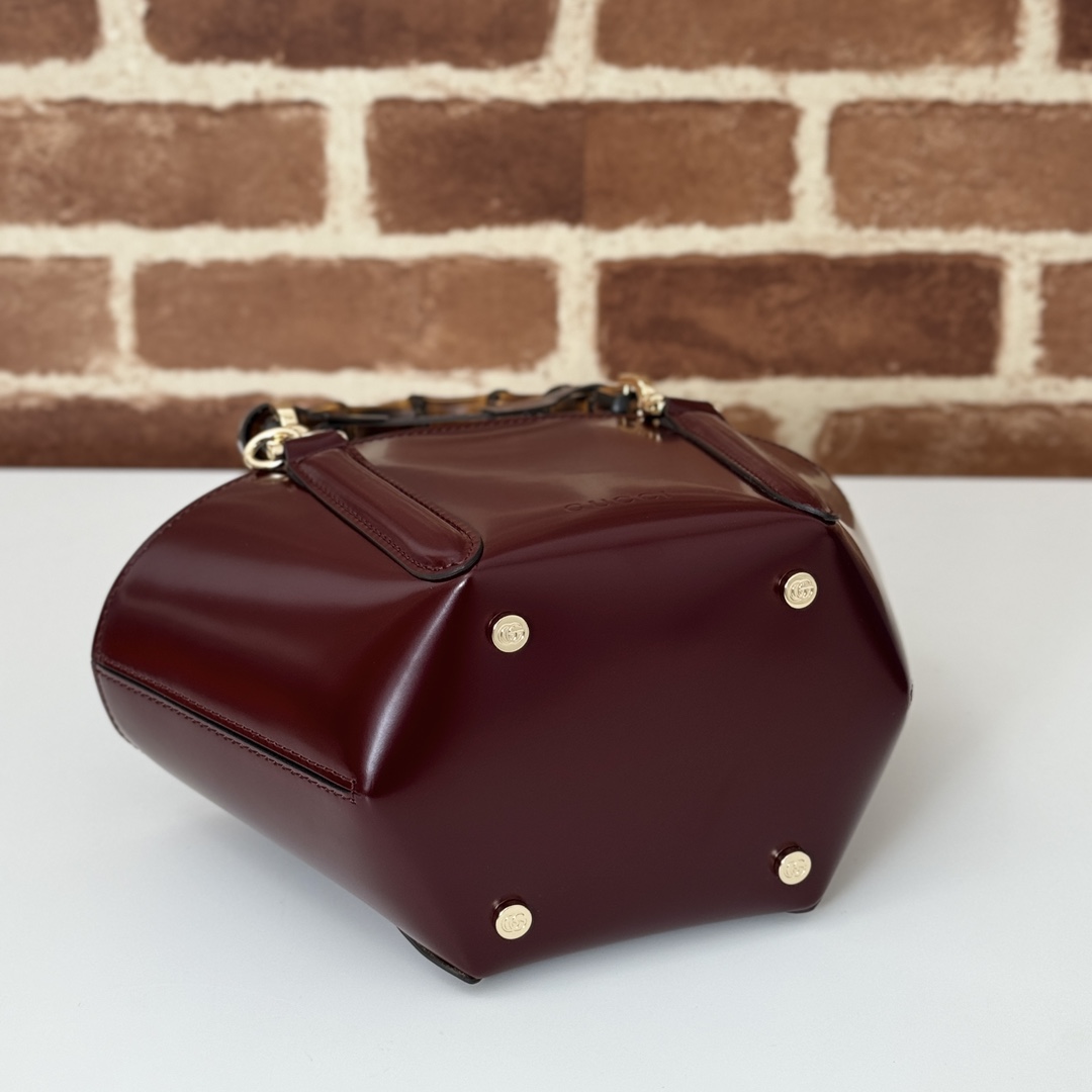 Gv*c* Mini Bamboo Top Handle Tote Bag-16(27) *14*11.5CM