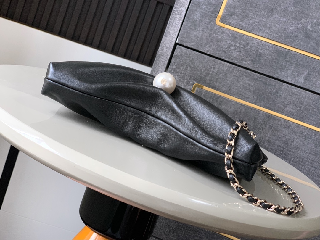 Ch@nel Clutch Bag with Chain Lambskin-14x24 x 5CM