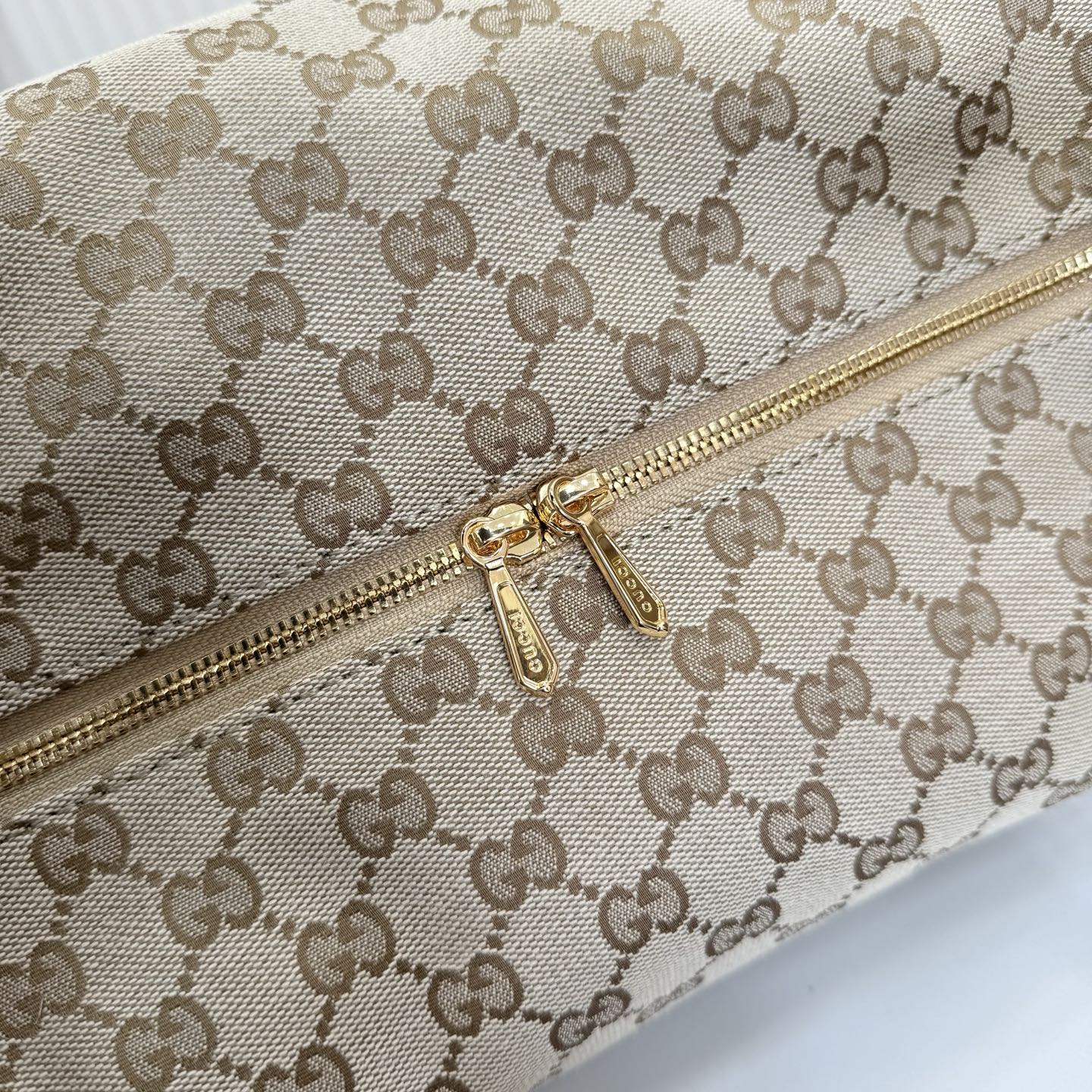 Gv*c* Brera Medium Crossbody Bag In Sand And Brown GG Canvas-33*27*15CM