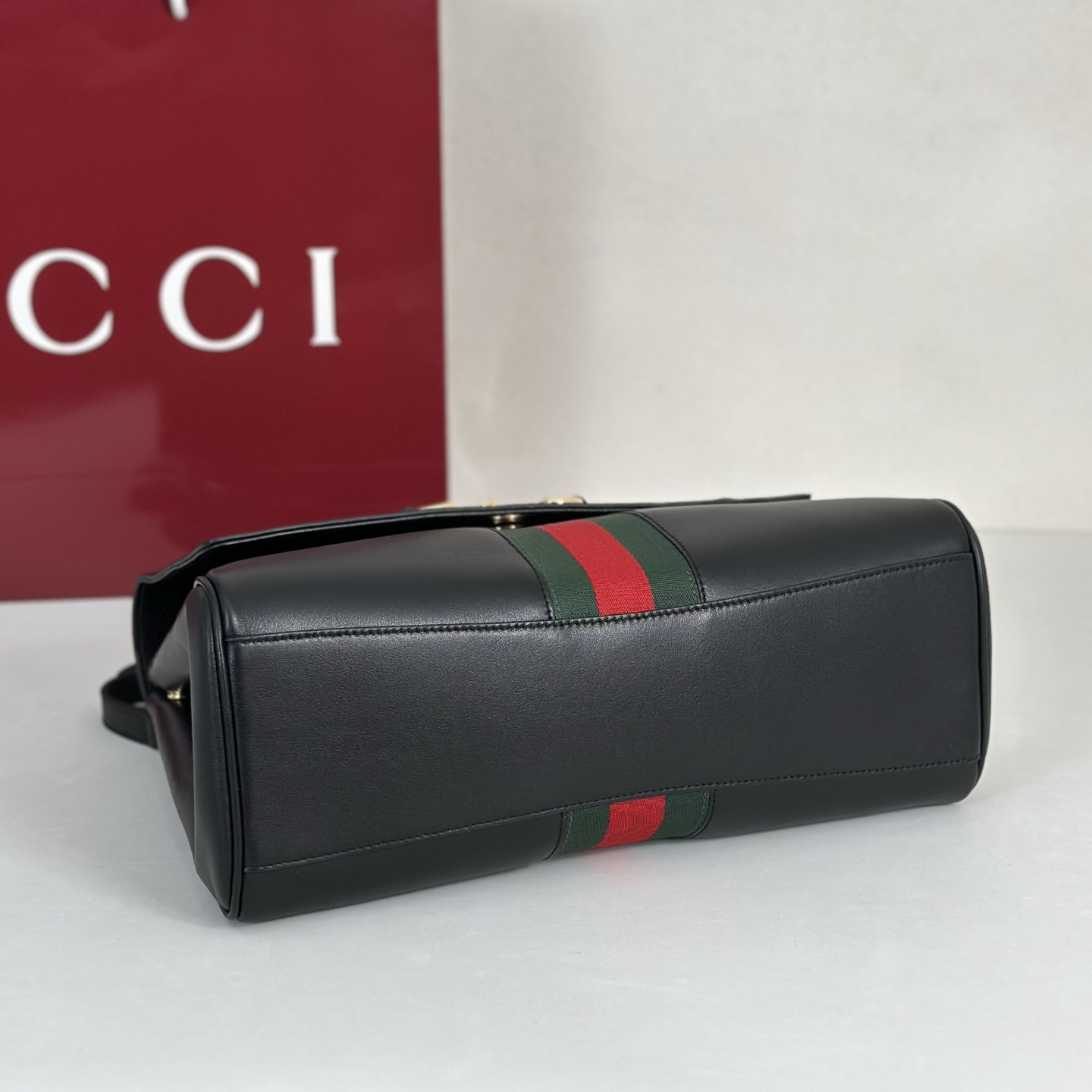 Gv*c* Paparazzo Medium Top Handle Bag In Black Leather-32*24*17CM