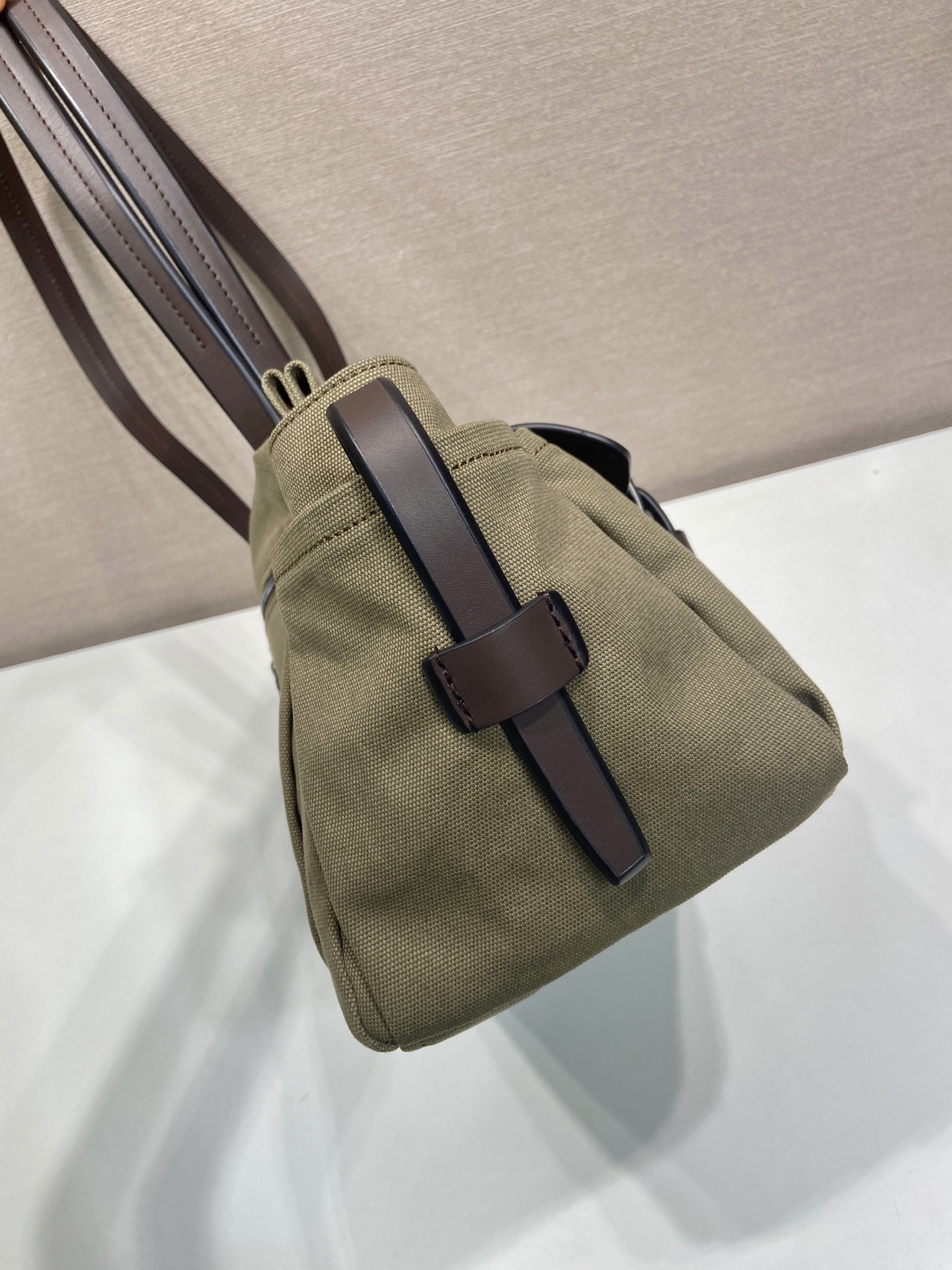 Pra*a Black Pra*a Route Medium Leather Tote Bag-1BG645-30*22*15CM