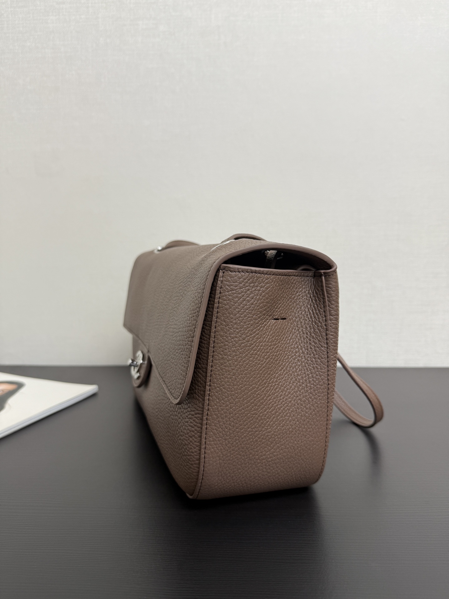 Cha*nel Grained Calfskin Small Souplissimo Maxi Flap-32CM