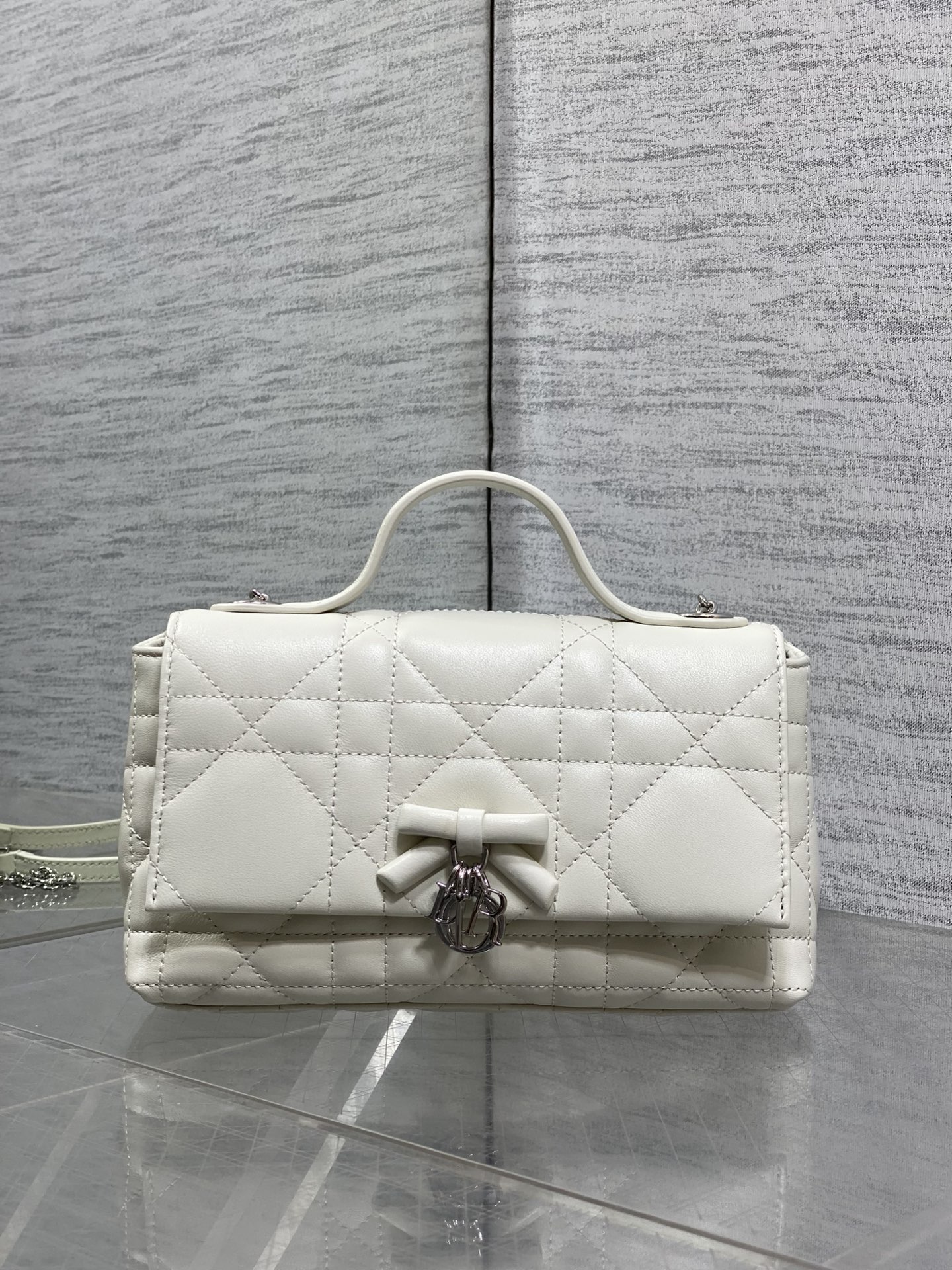 Diro Mini Bag with Chain Soupir Pink Macrocannage Lambskin-21*11.5*7CM